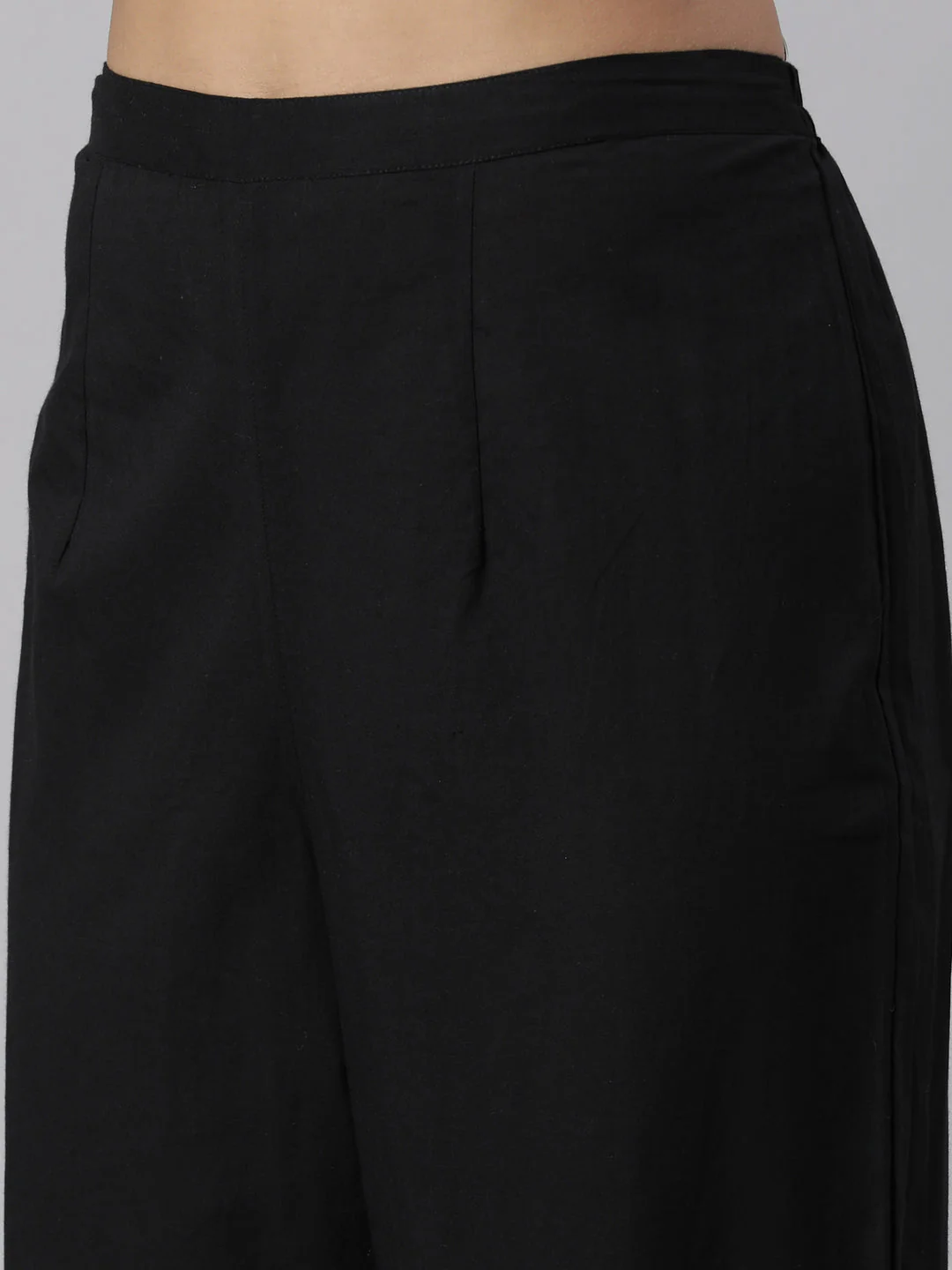 Neerus Black Panelled Straight Printed Kurta And Trousers With Dupatta - Image 7
