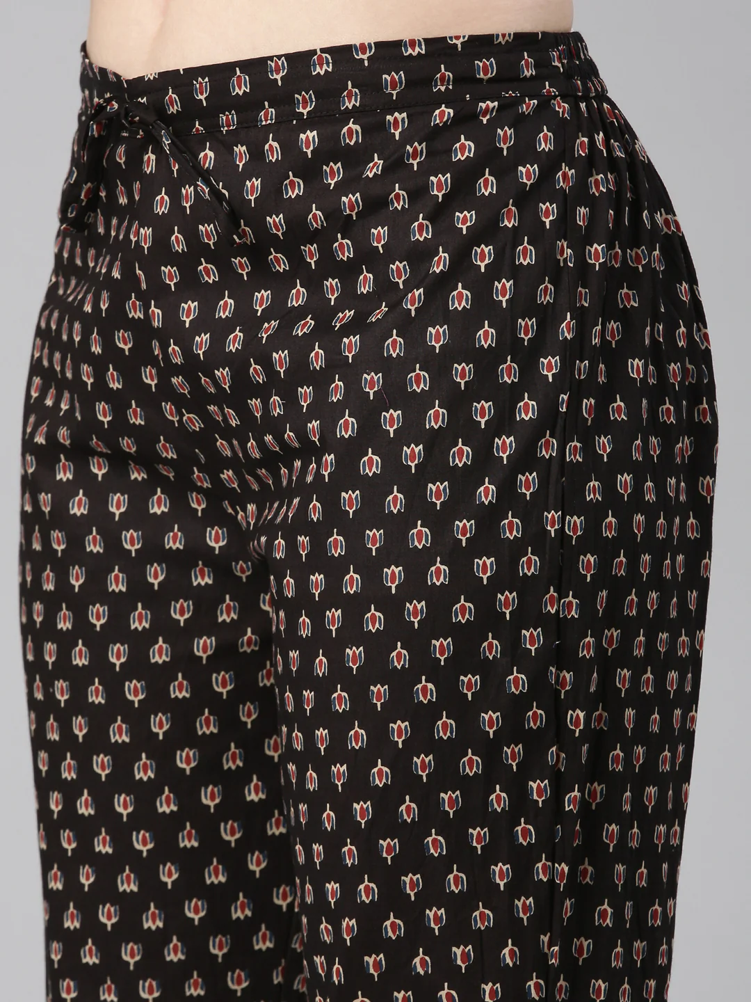 Neerus Black Printed Anarkali Kurta and Trousers With Dupatta - Image 6