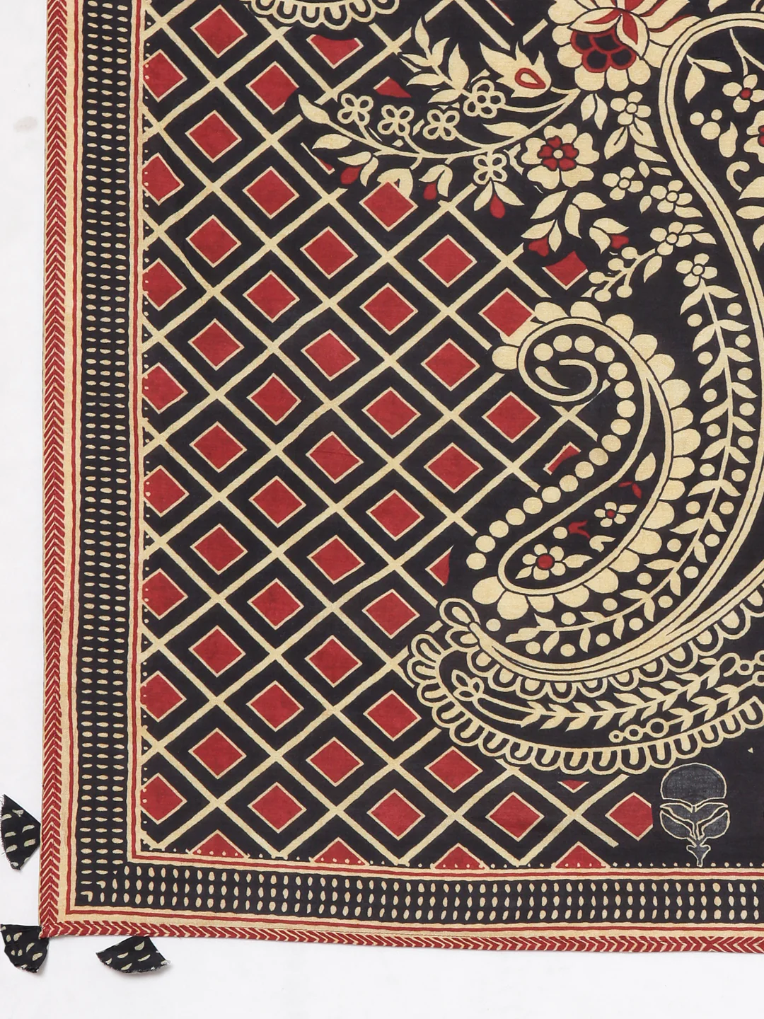 Neerus Black Printed Straight Kurta and Trousers With Dupatta - Image 7