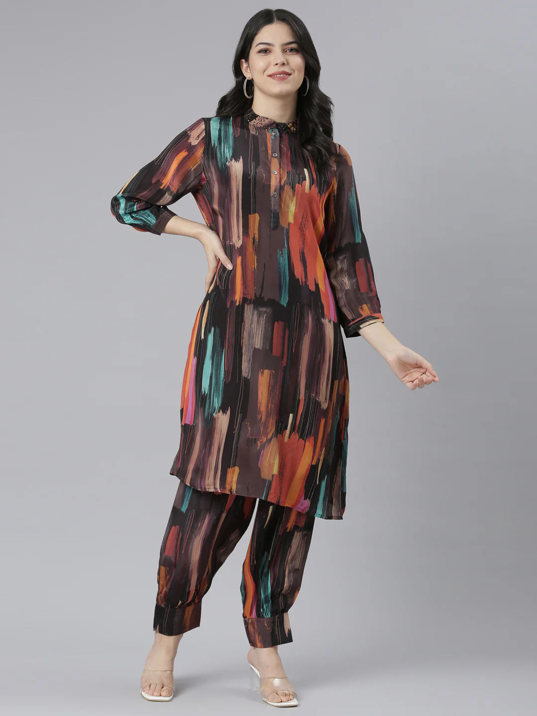 Neerus Multi Regular Straight Colourblocked Kurta And Salwar - Image 6