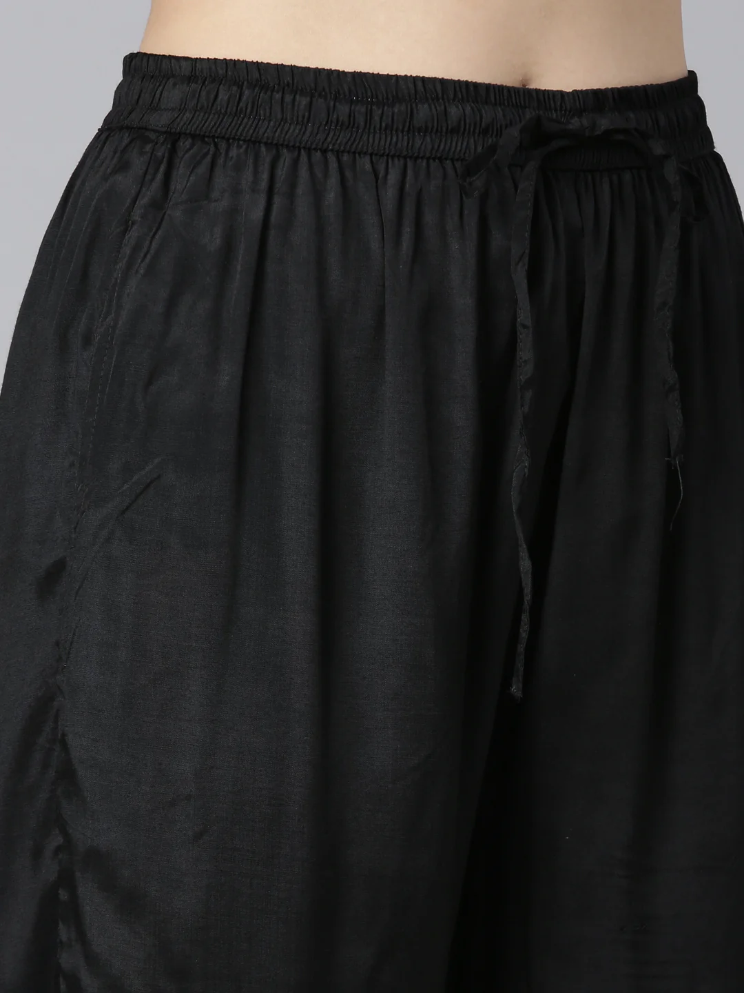 Neerus Black Regular Straight Floral Kurta And Trousers With Dupatta - Image 6