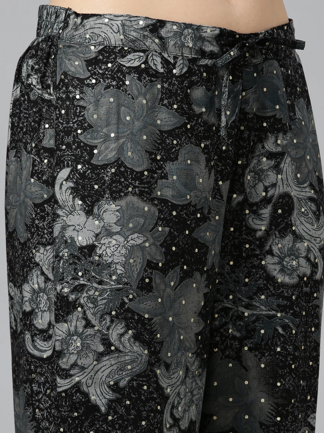 Neerus Black Regular Straight Printed Readymade Suits - Image 6