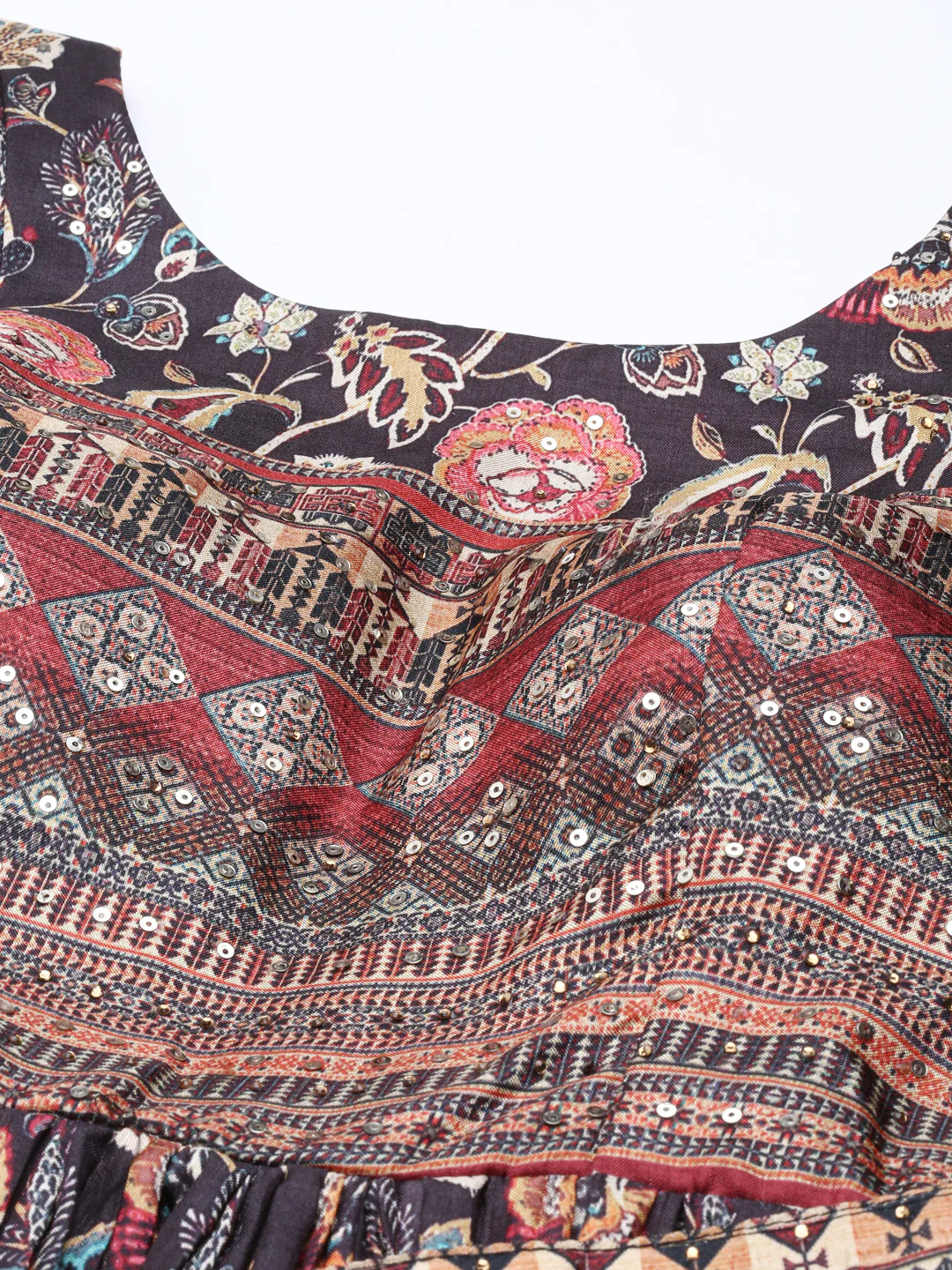 Neerus Black Straight Casual Printed Maxi Dresses - Image 5