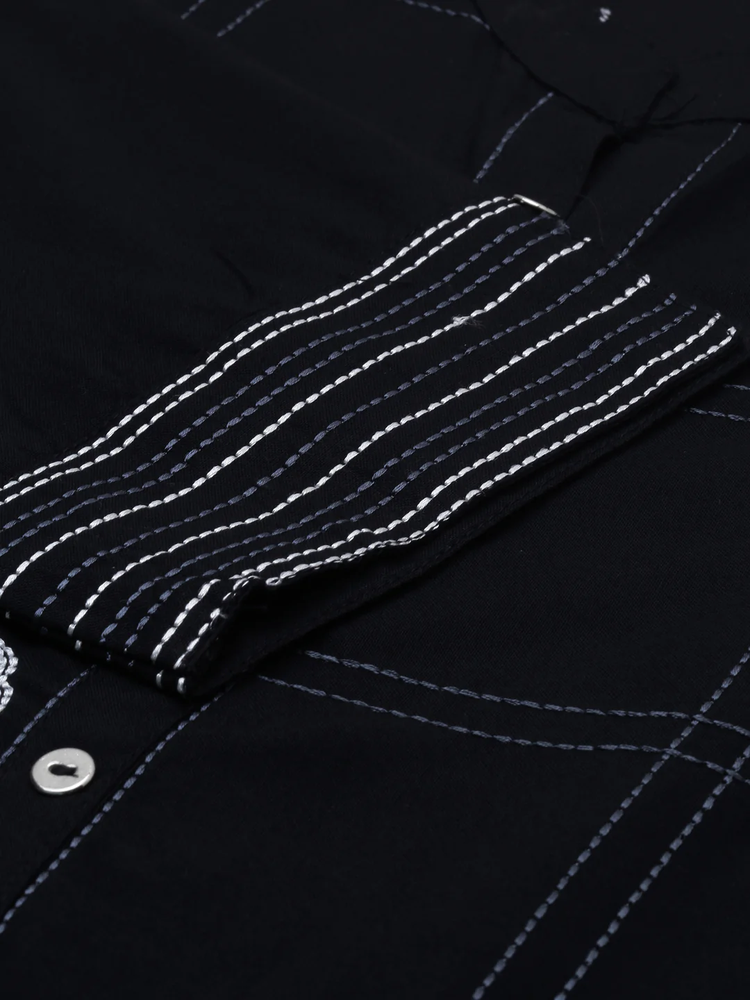 Neerus Black Zari Straight Kurta - Image 4