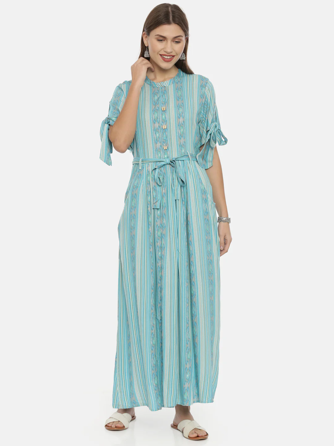 Neerus Blue Anarkali Kurta - Image 6