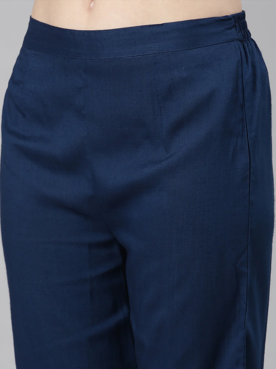 Neerus Blue Casual Quirky Anarkali Kurta and Trousers With Dupatta - Image 7