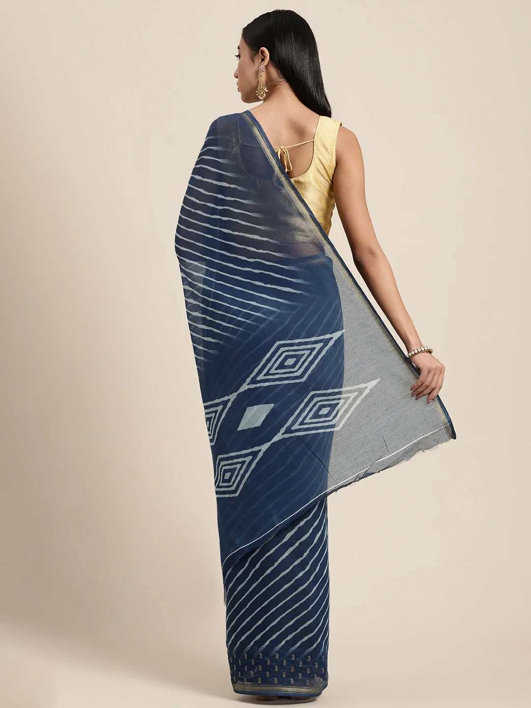 Neerus Blue Color Dupion Fabric Saree - Image 2