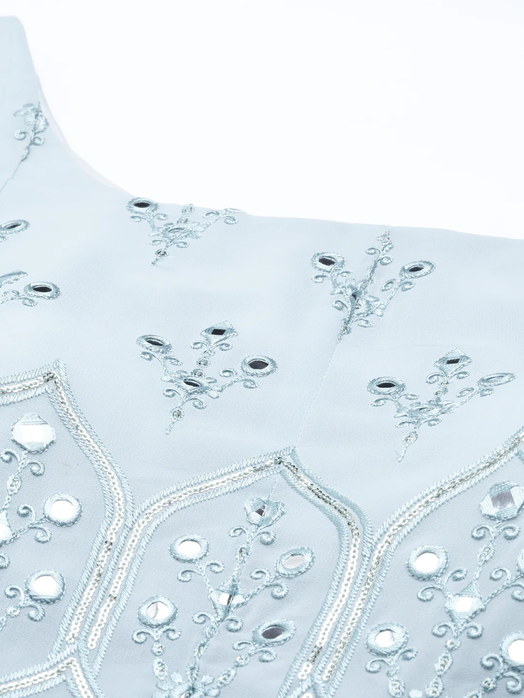 Neerus Blue Color Nett Fabric Gown - Image 14