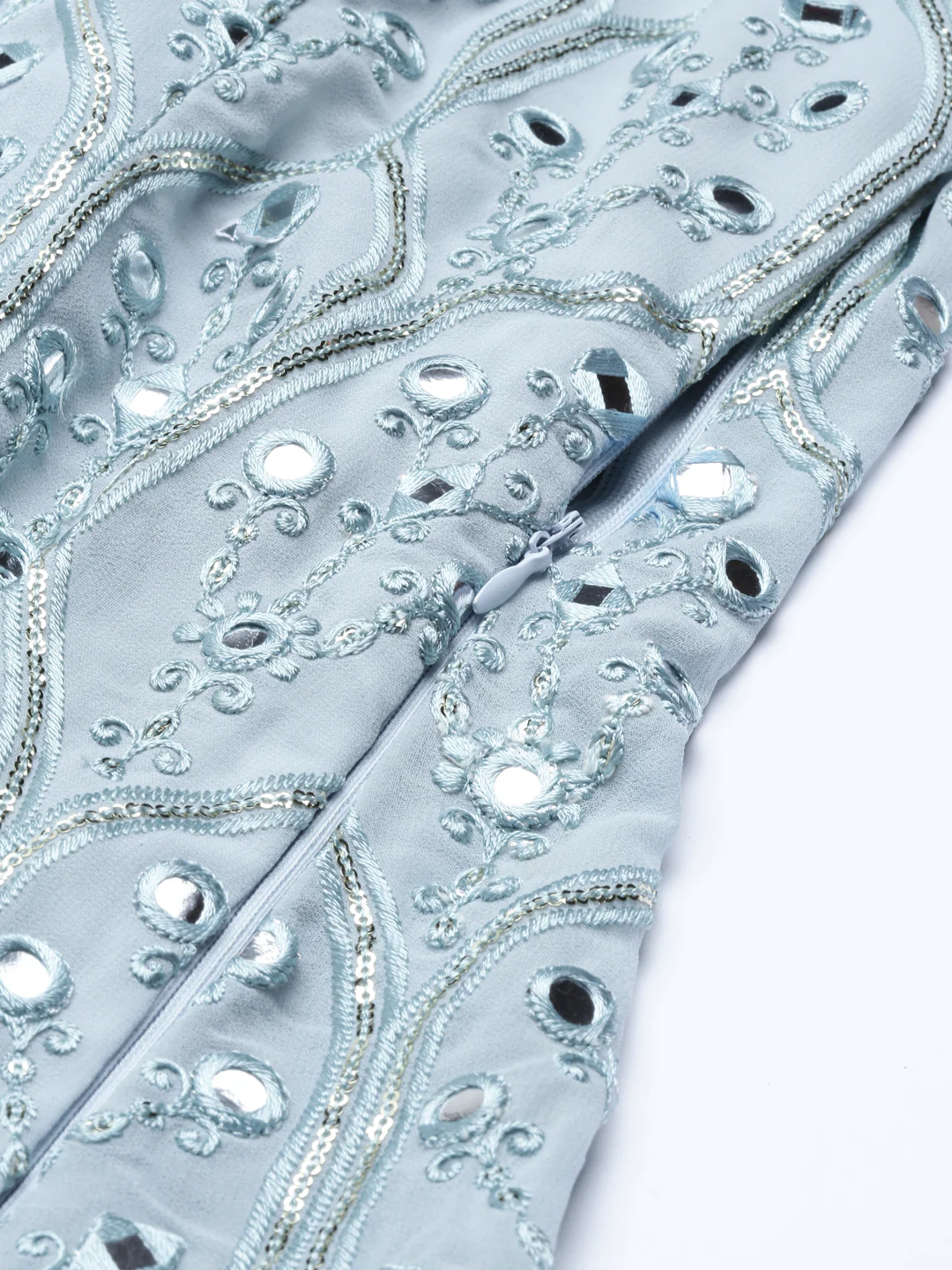 Neerus Blue Color Nett Fabric Gown - Image 5
