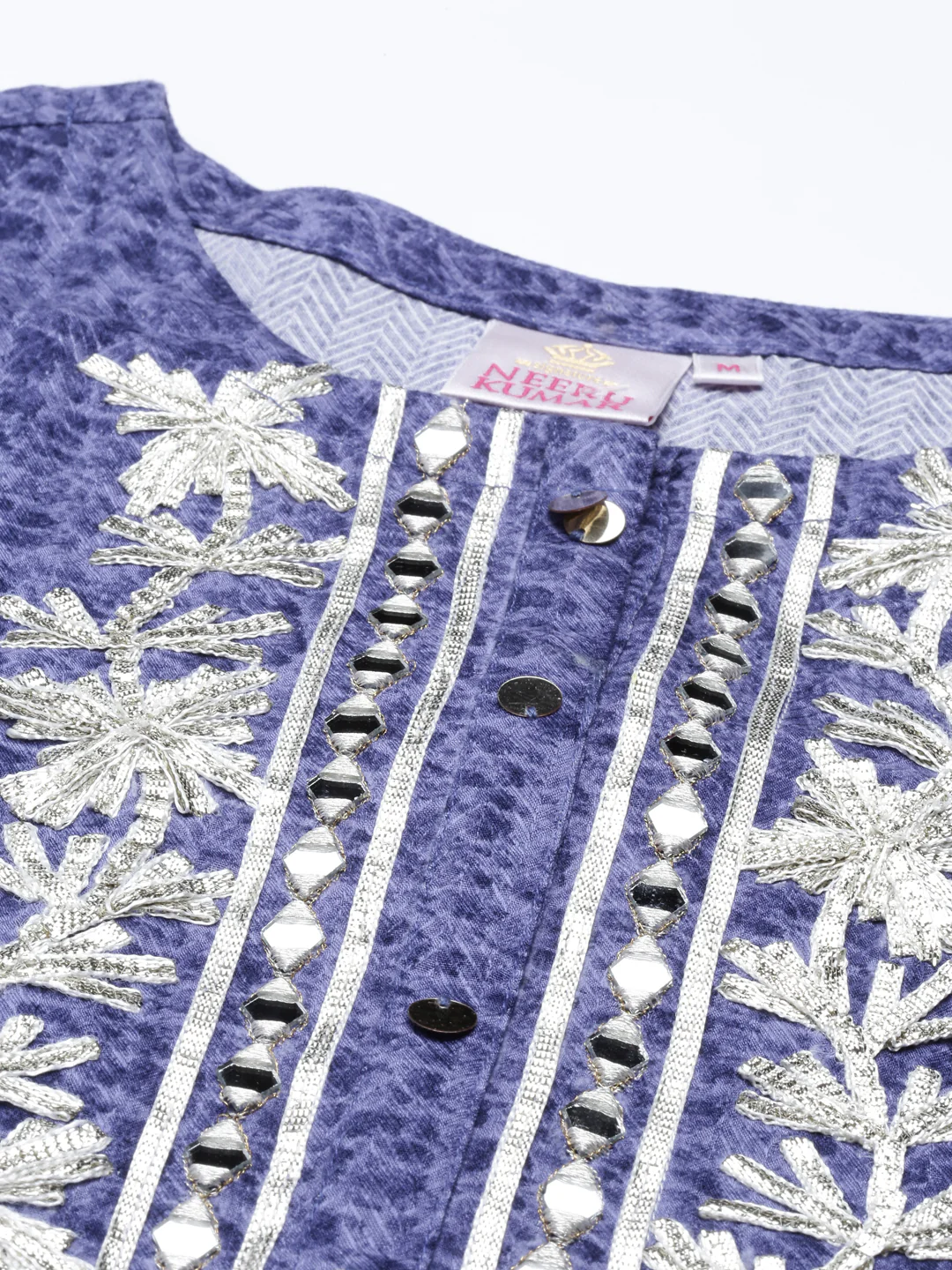 Neerus Blue Color Printed Fabric Kurta - Image 2