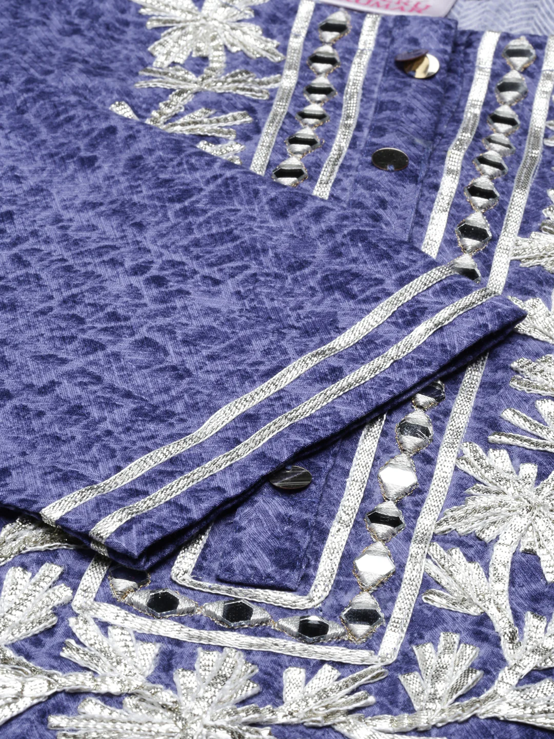 Neerus Blue Color Printed Fabric Kurta - Image 7