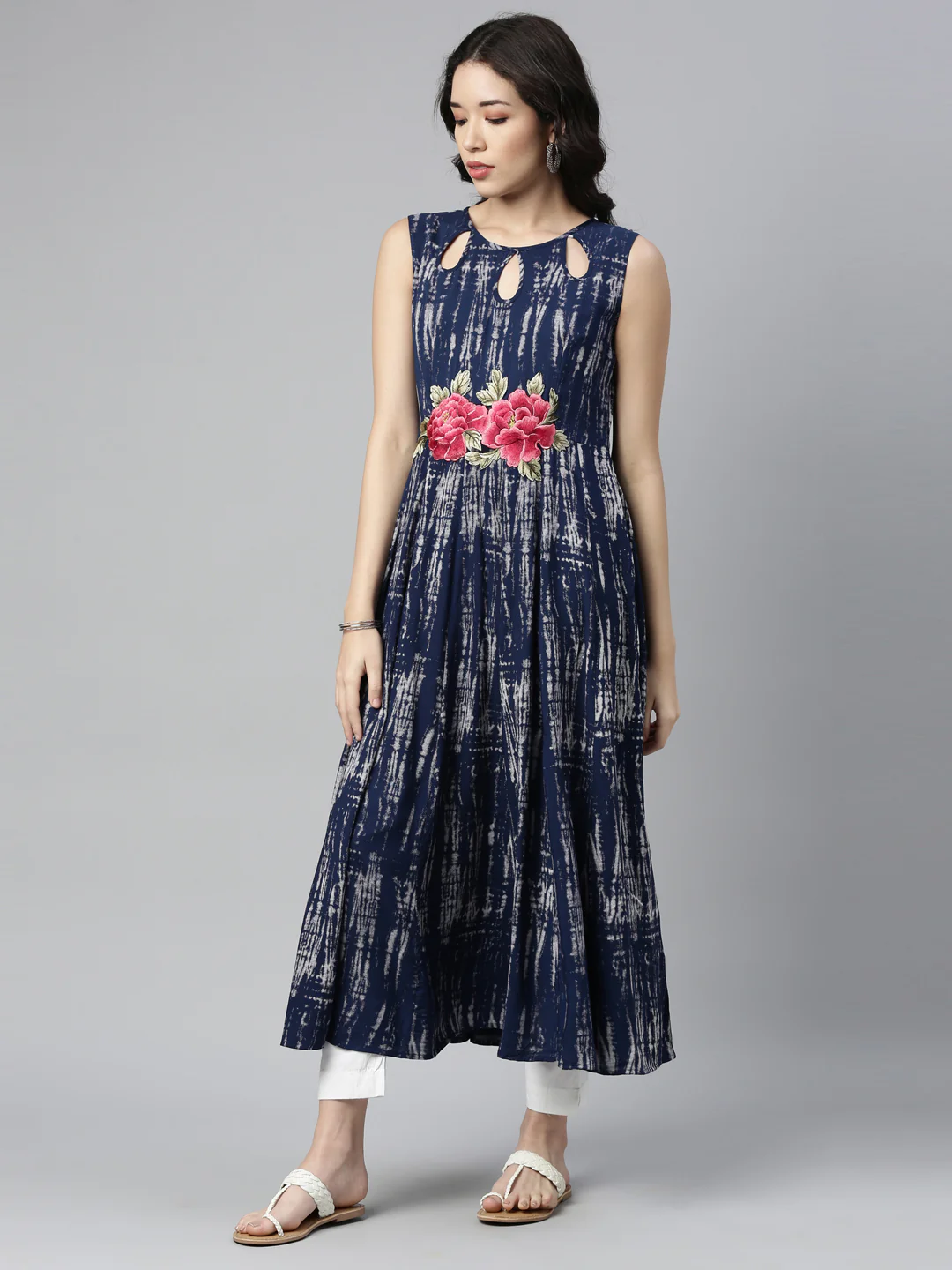 Neerus Blue Color Rayon Fabric Kurta