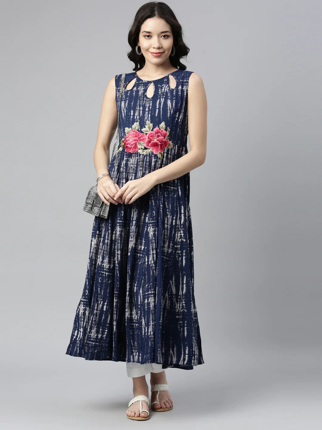 Neerus Blue Color Rayon Fabric Kurta - Image 4