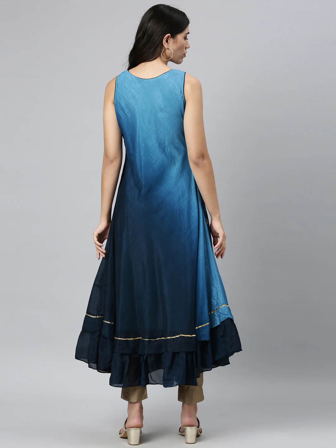 Neerus Blue Color Silk Fabric Kurta - Image 2