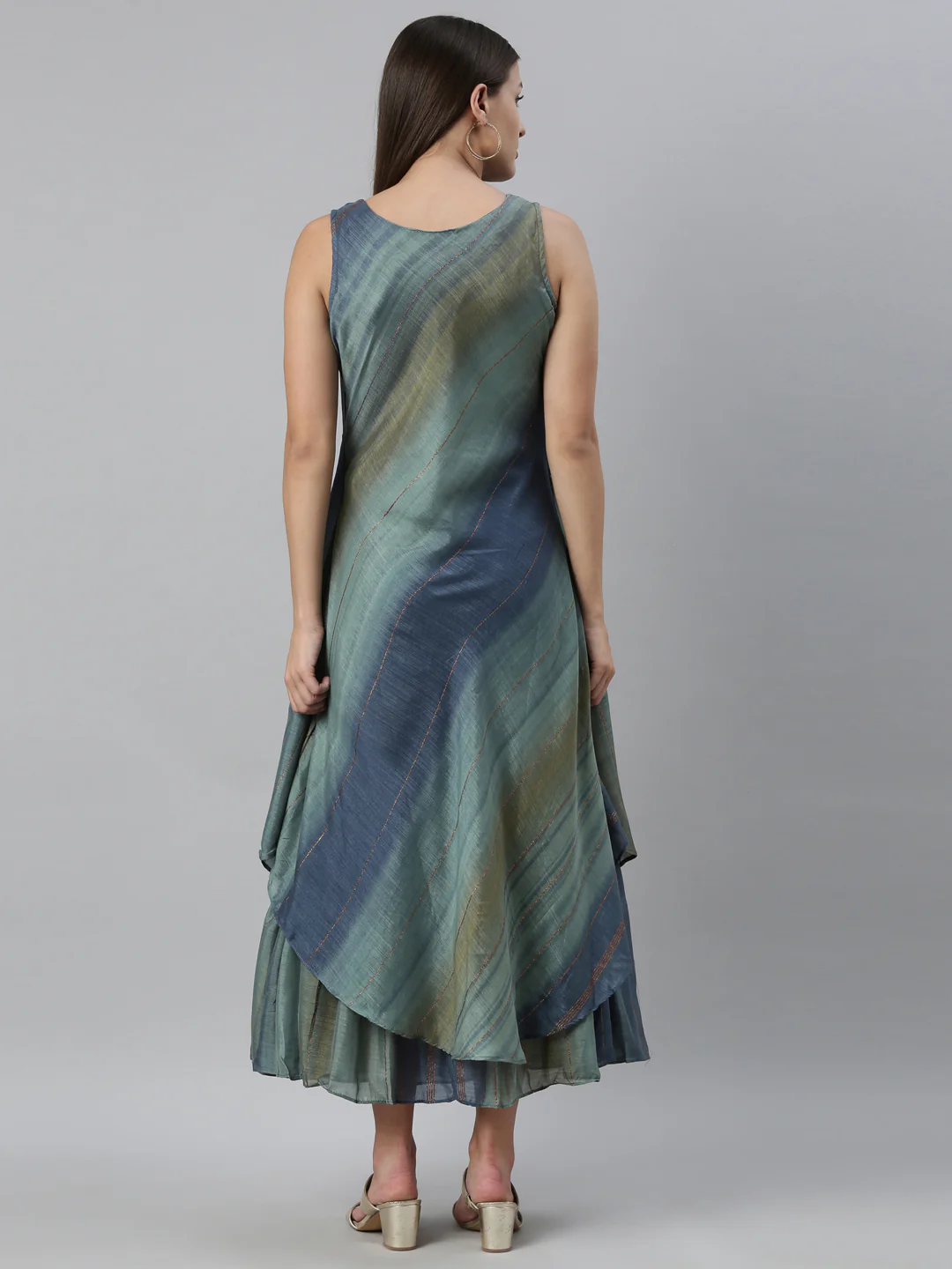 Neerus Blue Color Silk Fabric Kurta - Image 5
