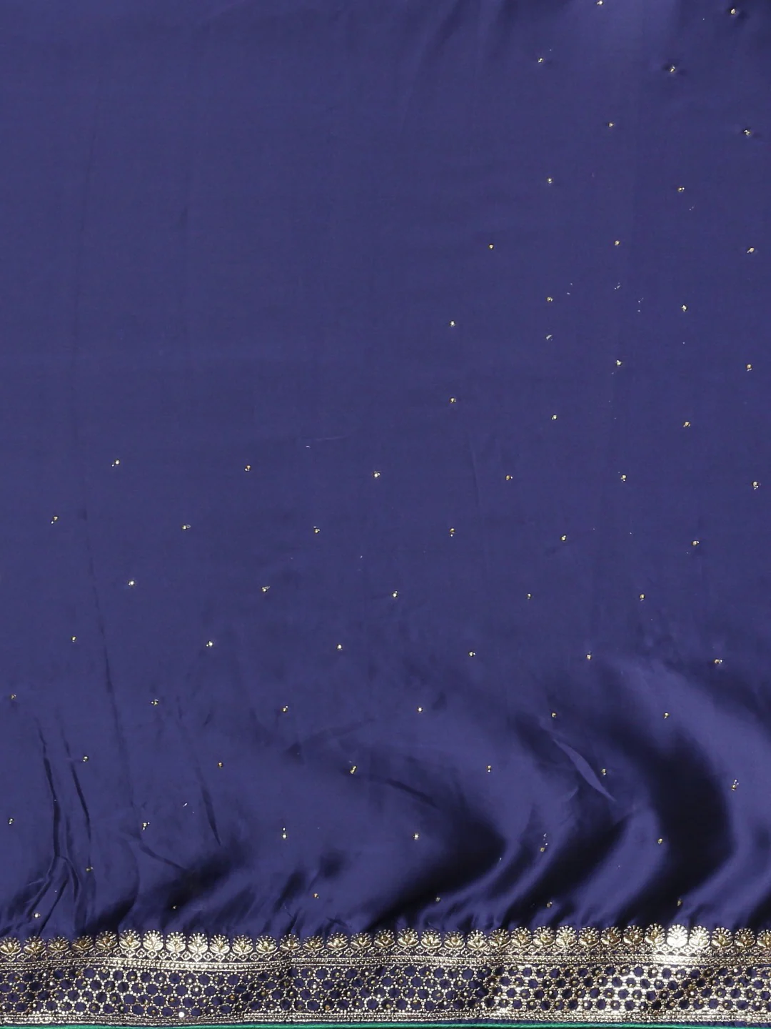 Neerus Blue Embellished Saree With Blouse - Image 3