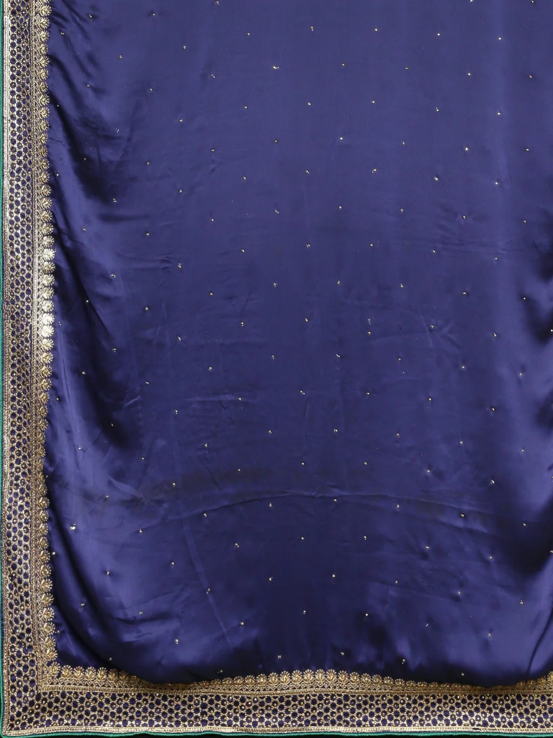 Neerus Blue Embellished Saree With Blouse - Image 4