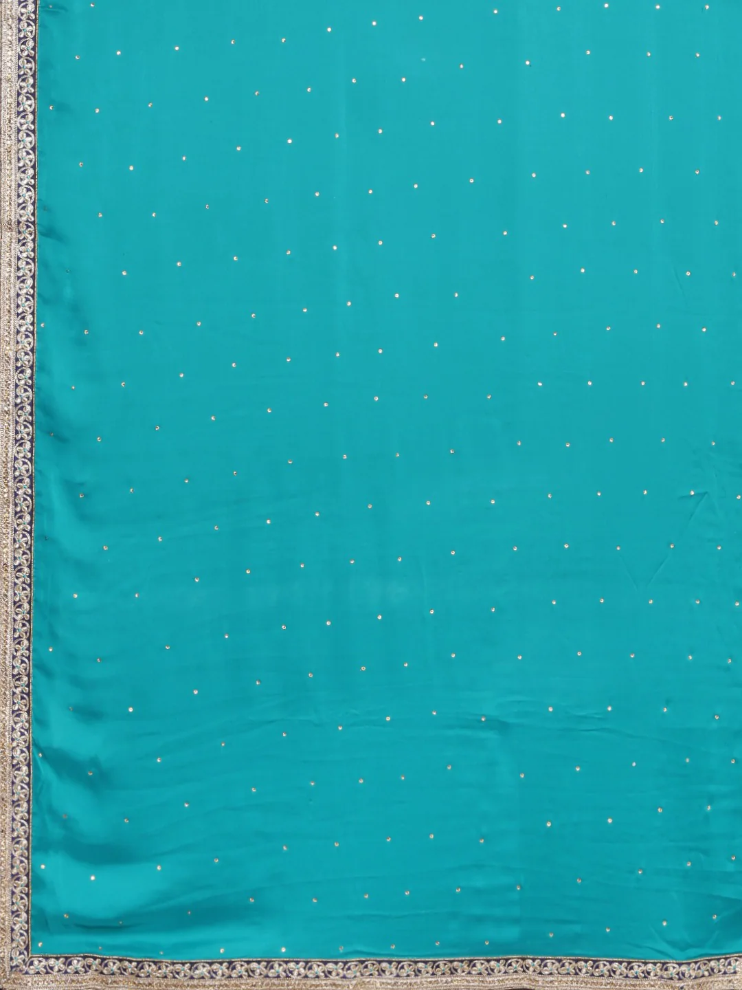 Neerus Blue Embellished Saree With Blouse - Image 4
