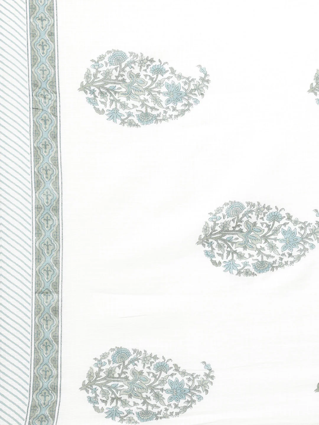 Neerus Blue Panelled Straight Printed Kurta And Trousers With Dupatta - Image 8