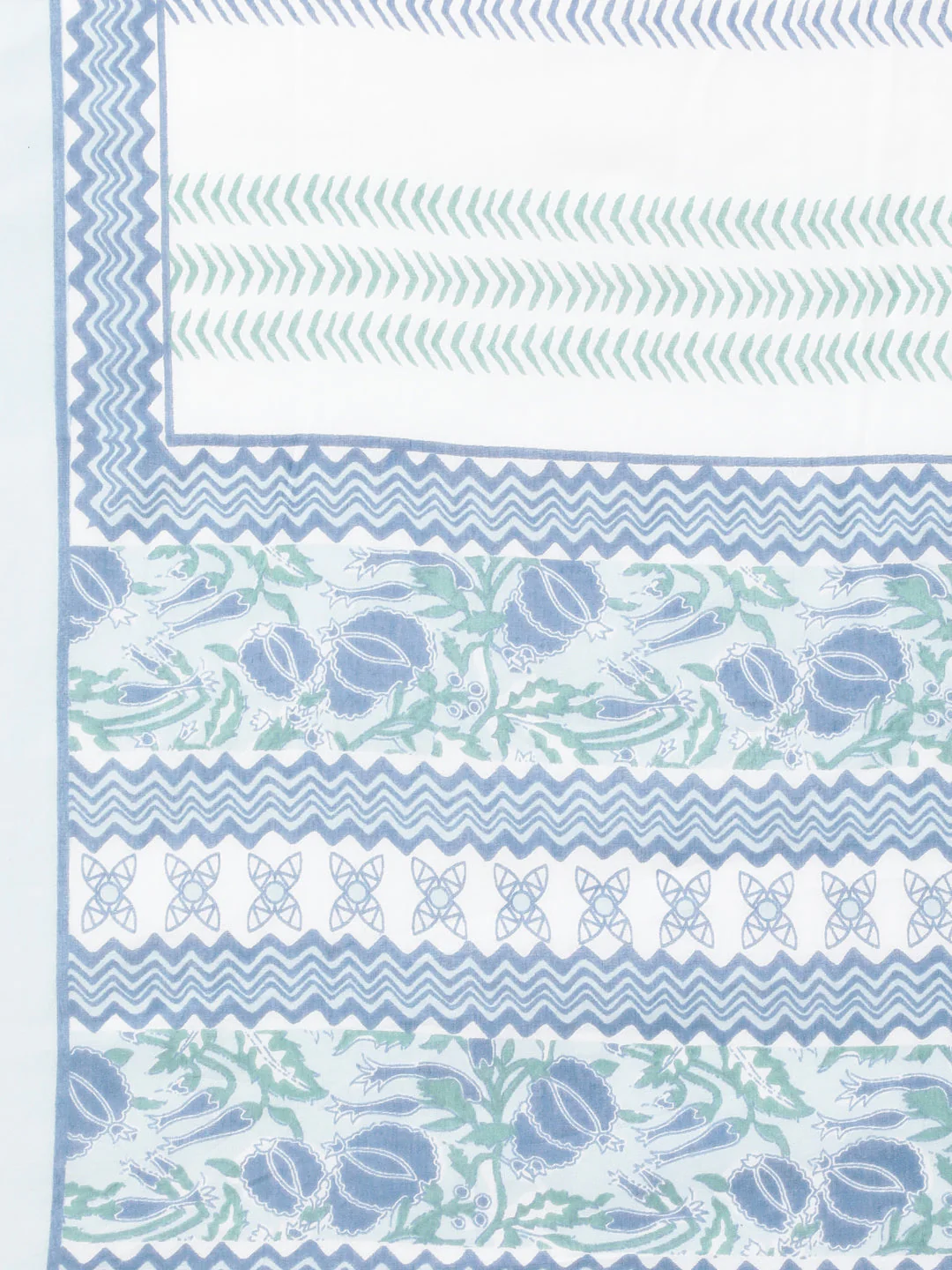 Neerus Blue Panelled Straight Printed Kurta And Trousers With Dupatta - Image 8
