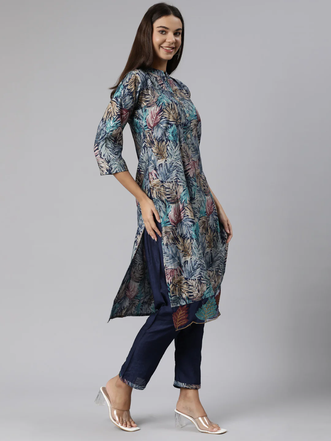 Neerus Blue Regular Straight Tribal Readymade suits - Image 2