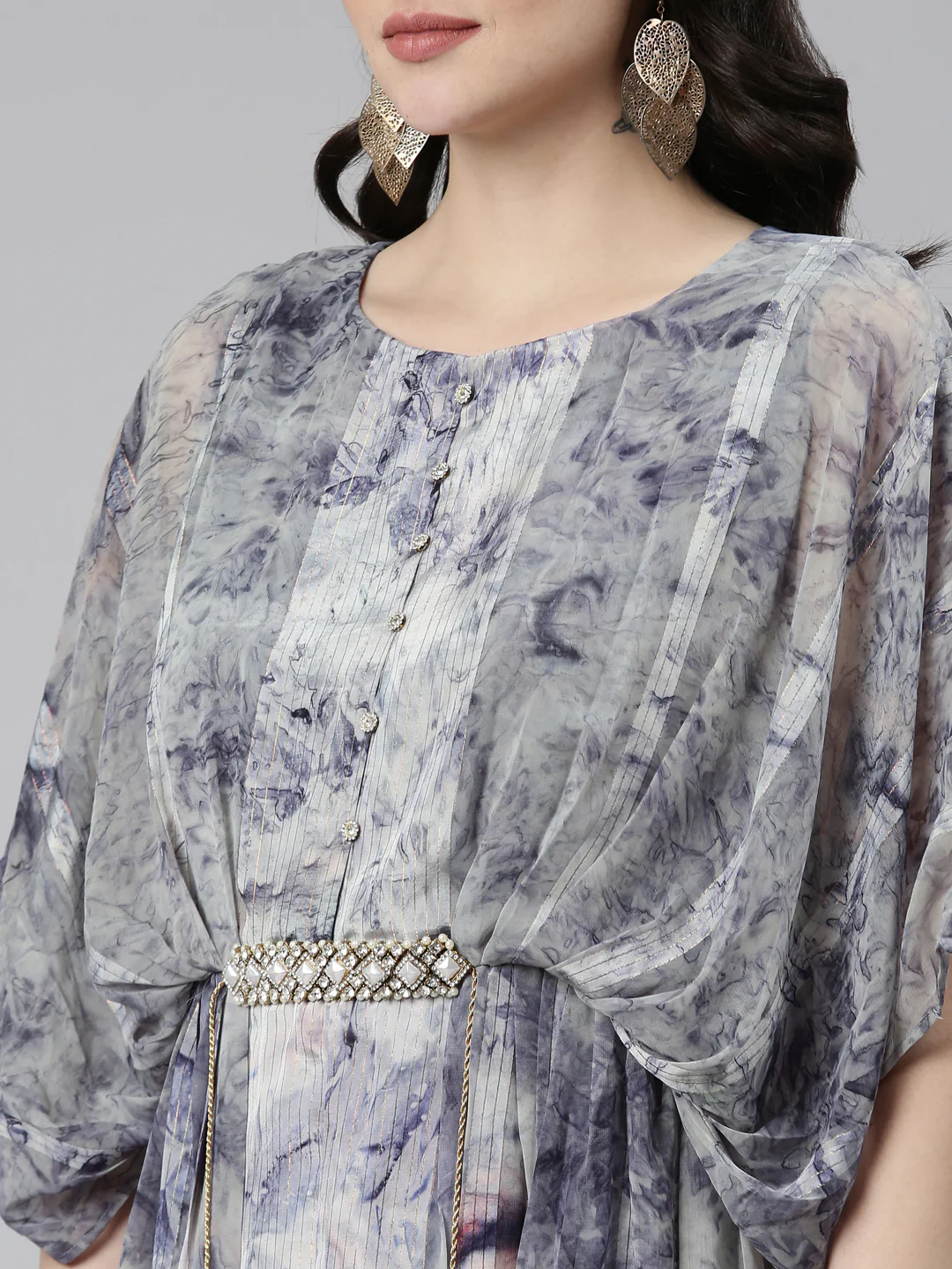 Neerus Blue Straight Casual Solid Dress - Image 4