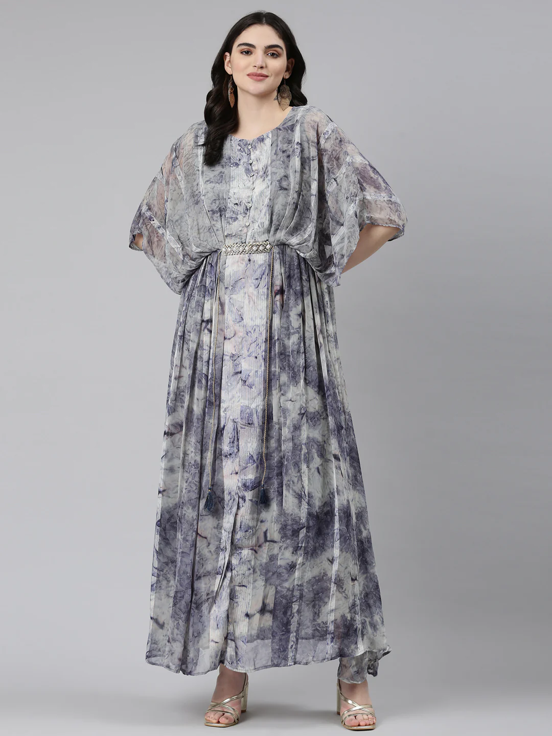 Neerus Blue Straight Casual Solid Dress - Image 5