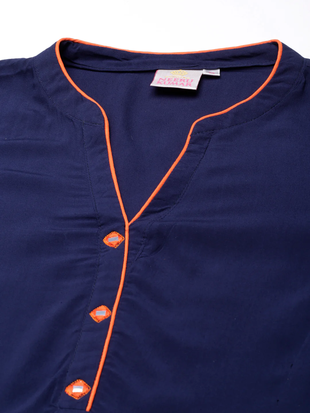 Neerus Blue Straight Casual Solid Straight Kurta - Image 4