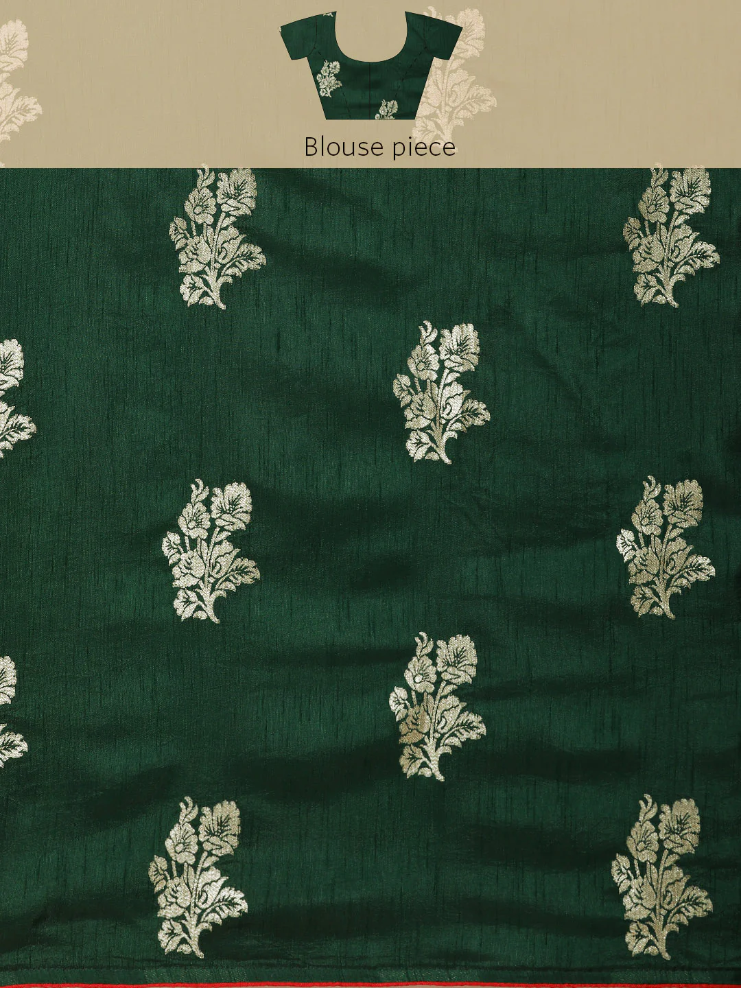 Neerus Bottle Green Color Banaras Fabric Saree - Image 6