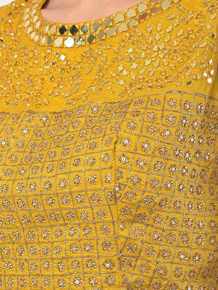 Neerus Bottle Green Color Georgette Fabric Ghagra Set - Image 5