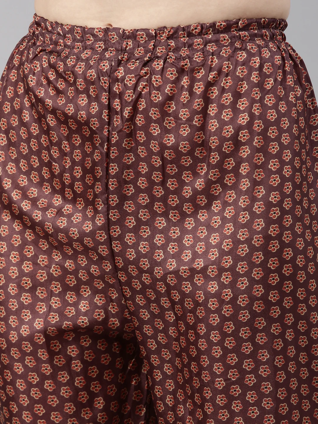 Neerus Brown Color Silk Fabric Kurta Set - Image 9