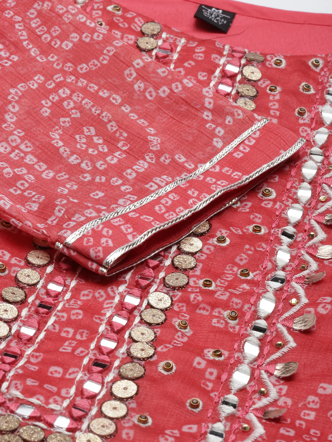 Neerus Carrot Color Georgette Fabric Kurta - Image 7