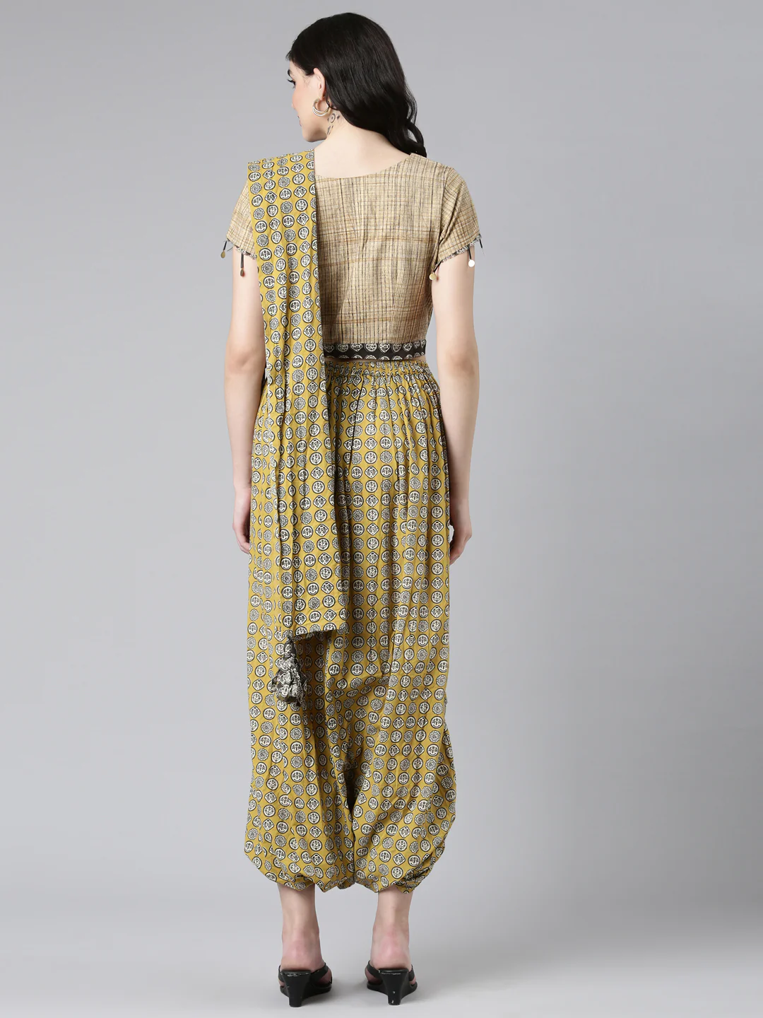 Neerus Conversational Printed Pure Cotton Top With Dhoti Pants - Image 5