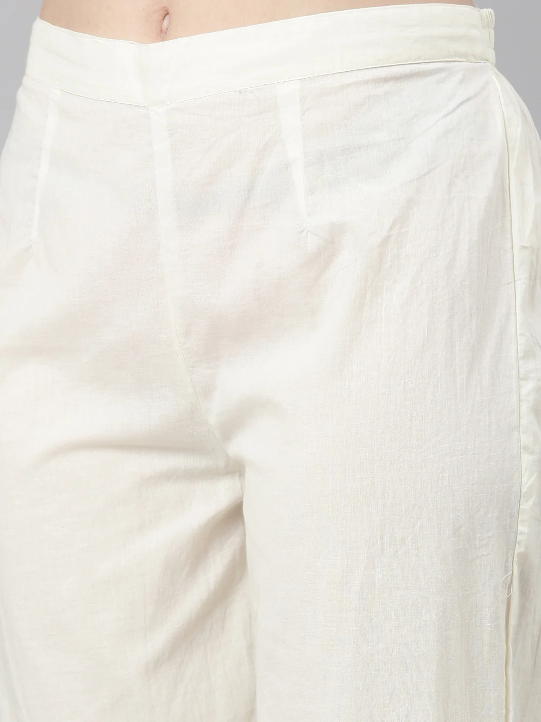 Neerus Cream Casual Floral Anarkali Kurta and Trousers With Dupatta - Image 7