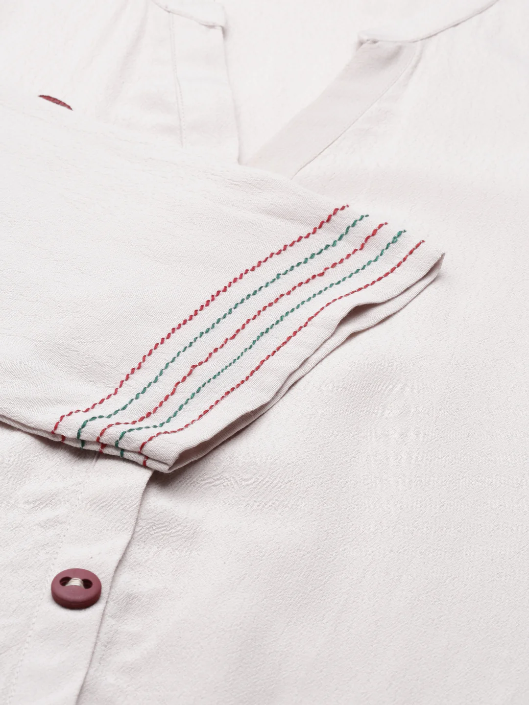 Neerus Cream Color Chiffon Fabric Kurta - Image 6