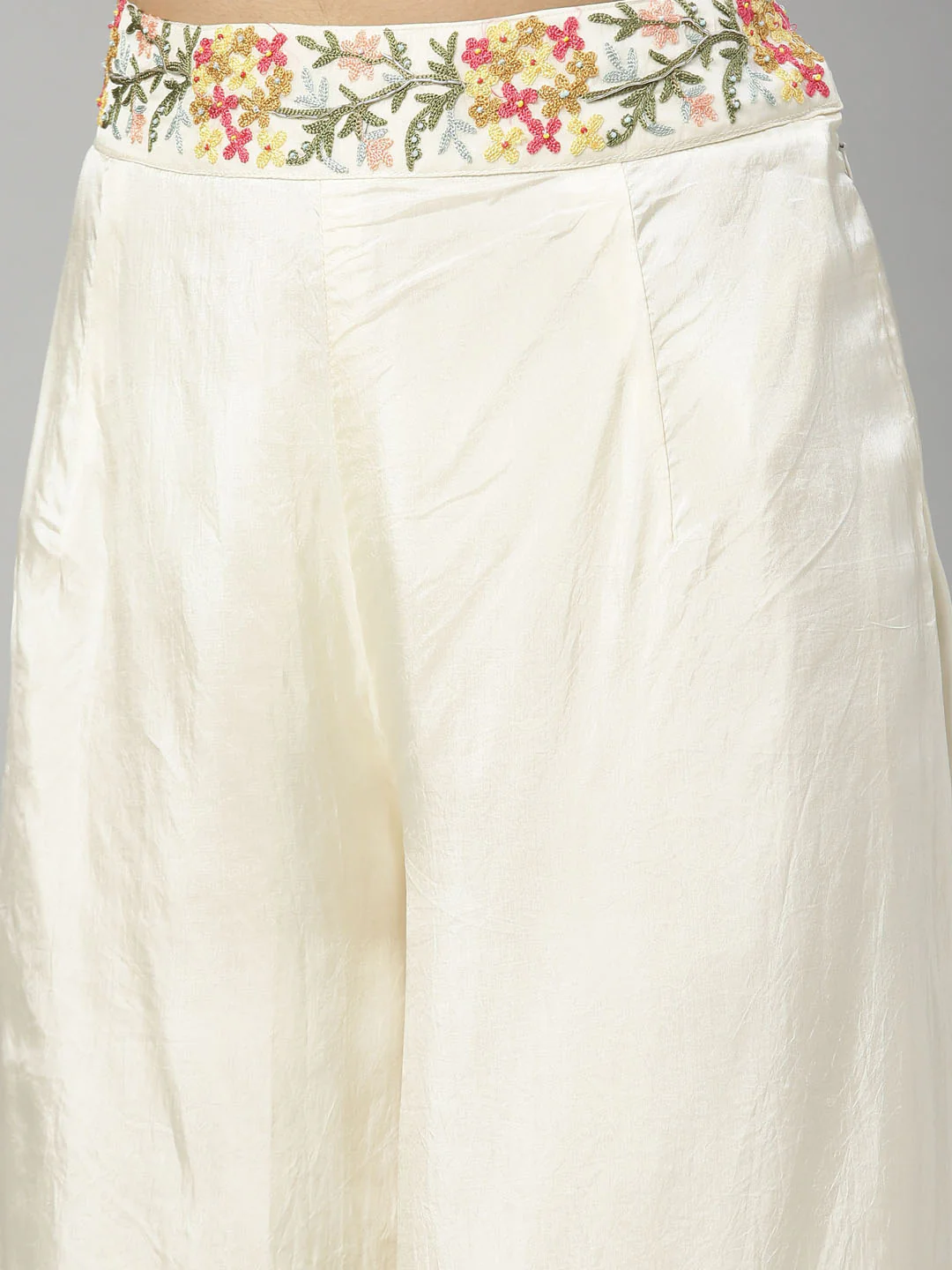 Neerus Cream Color Crepe Fabric Suit-Fusion - Image 10