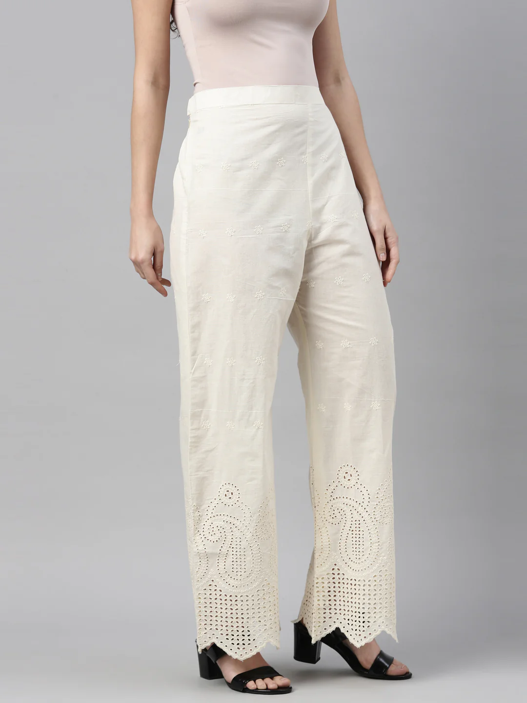 Neerus Cream Color Plazzo - Image 4