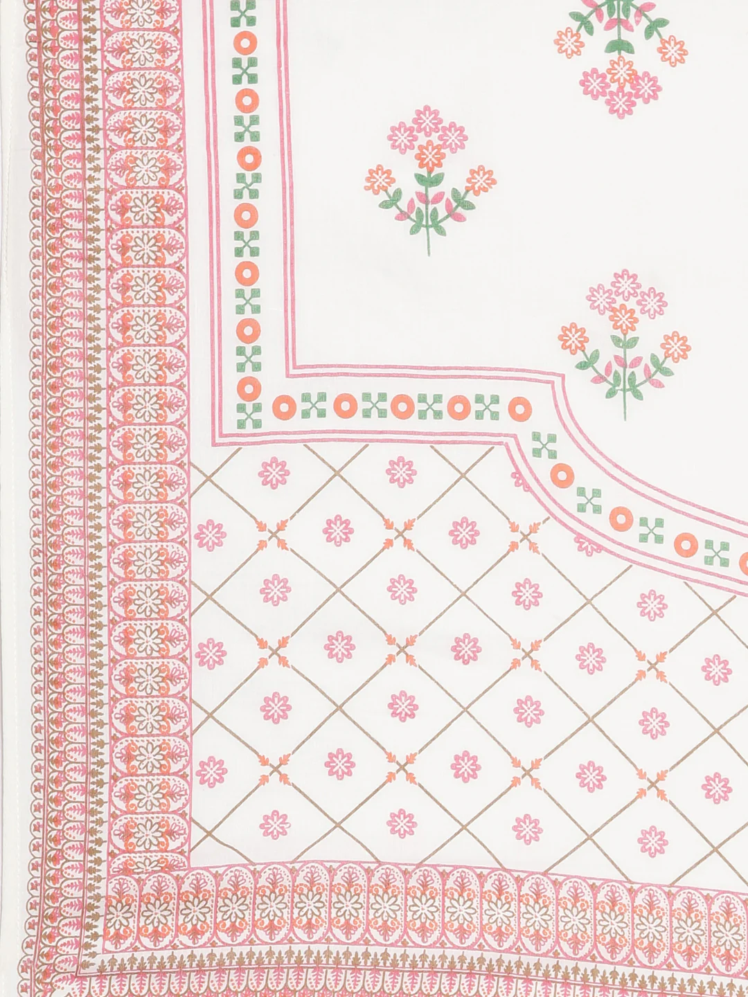 Neerus Cream Embroidered Anarkali Kurta and Trousers With Dupatta - Image 7