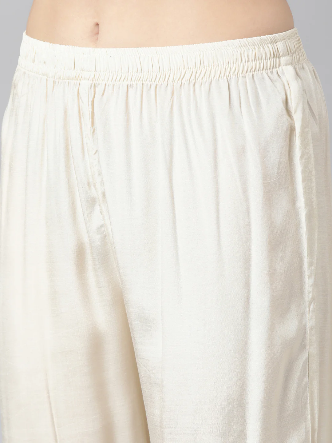 Neerus Cream Regular Straight Floral Kurta And Trousers With Dupatta - Image 6