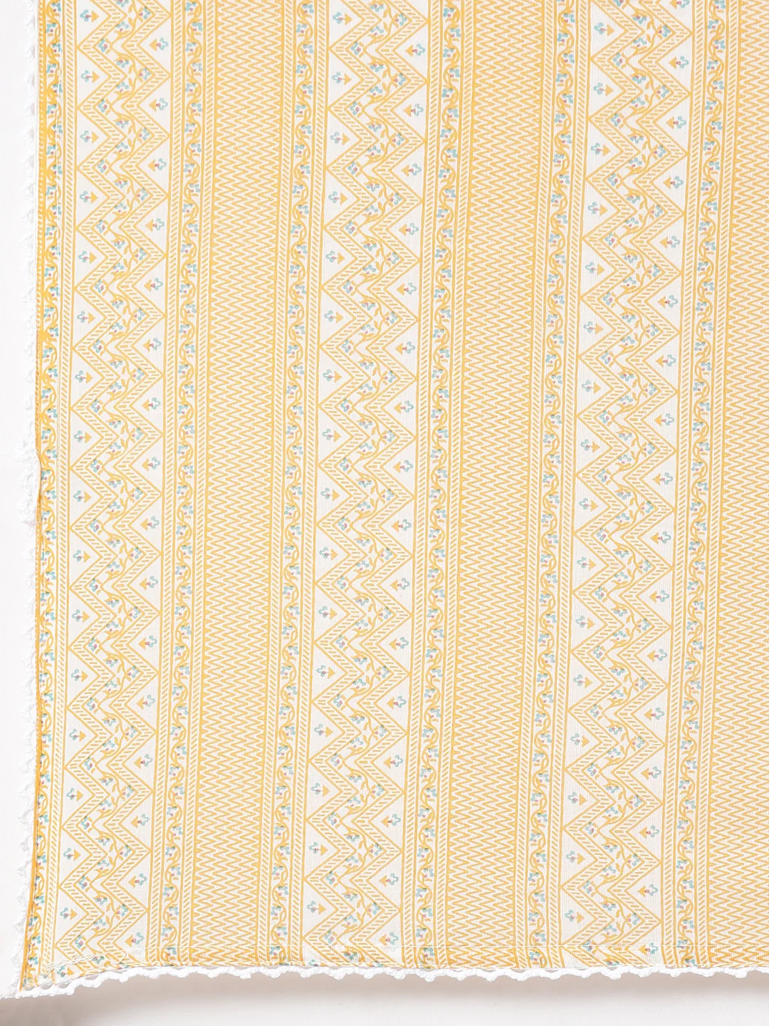 Neerus Cream Regular Straight Floral Kurta And Trousers With Dupatta - Image 7