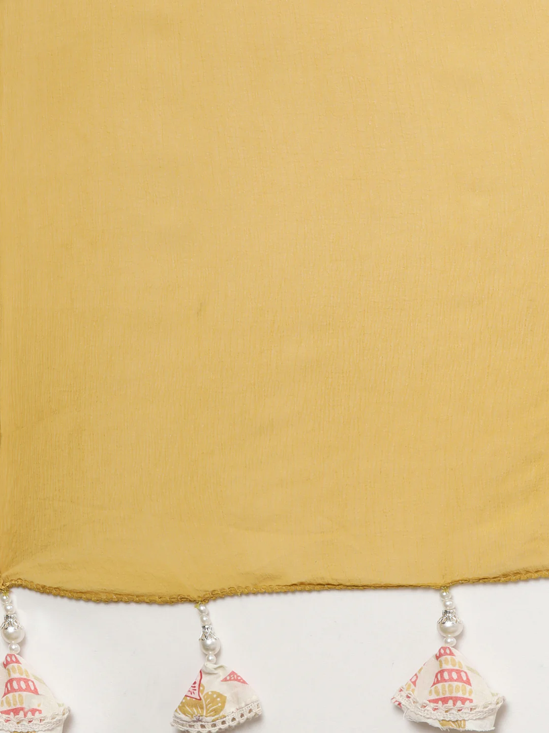 Neerus Cream Regular Straight Floral Kurta And  Trousers With Dupatta - Image 6