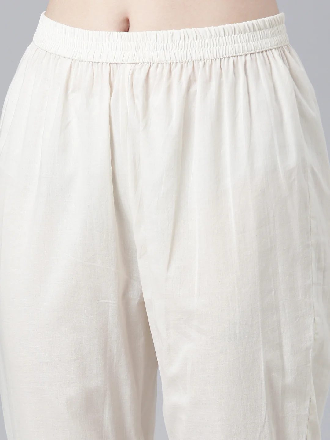 Neerus Cream Regular Straight Solid Readymade suits - Image 6