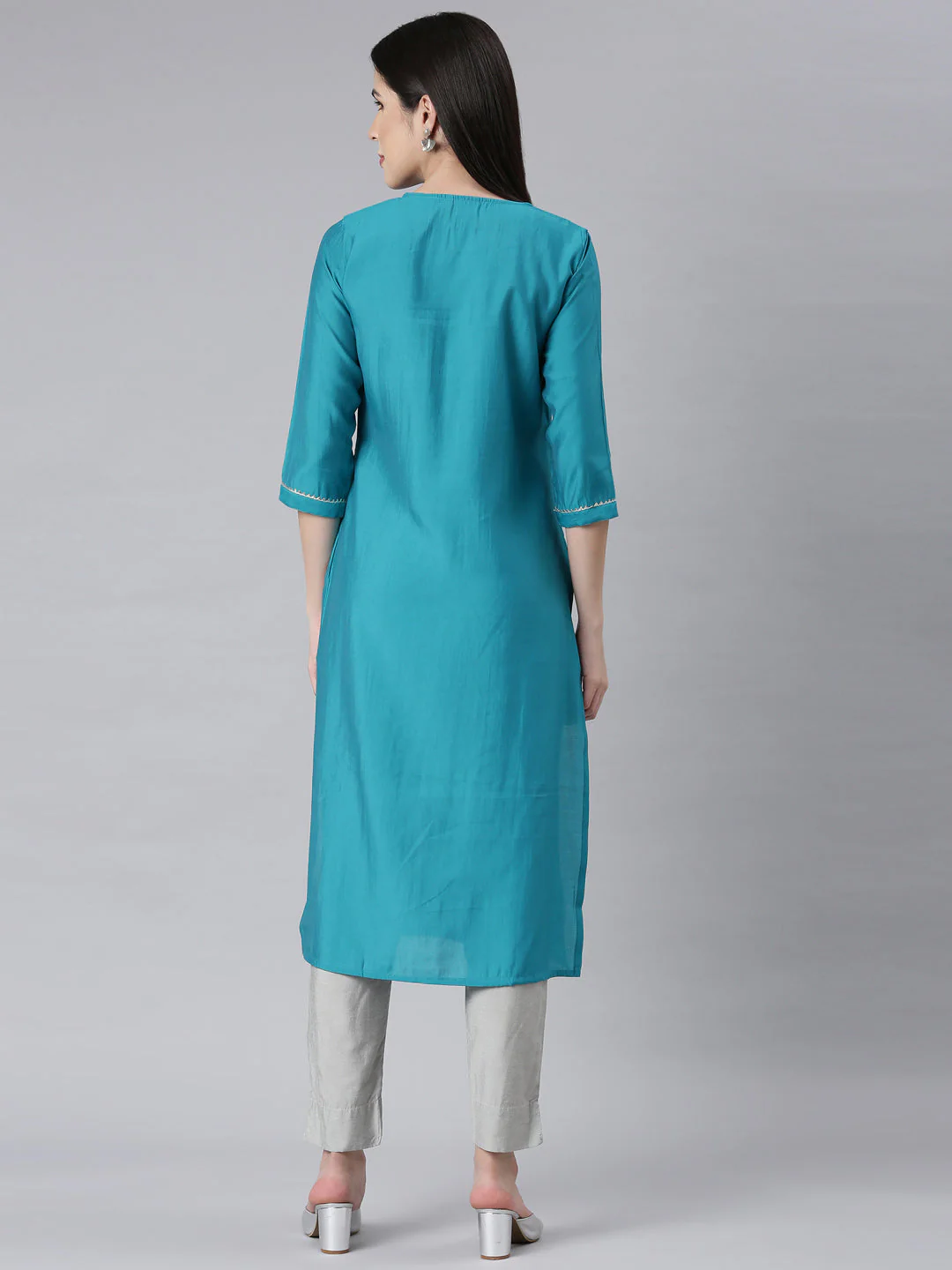 Neerus D Rama Panelled Straight Embellished Kurta - Image 3