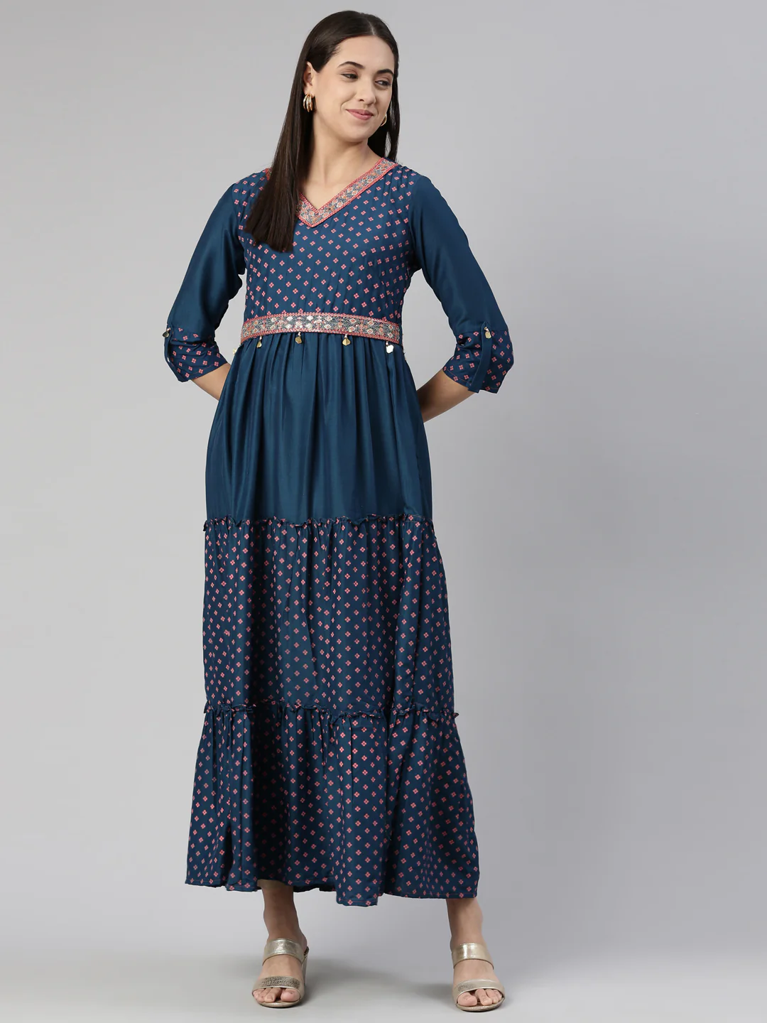Neerus Ethnic Motifs Ethnic Maxi Dress - Image 5