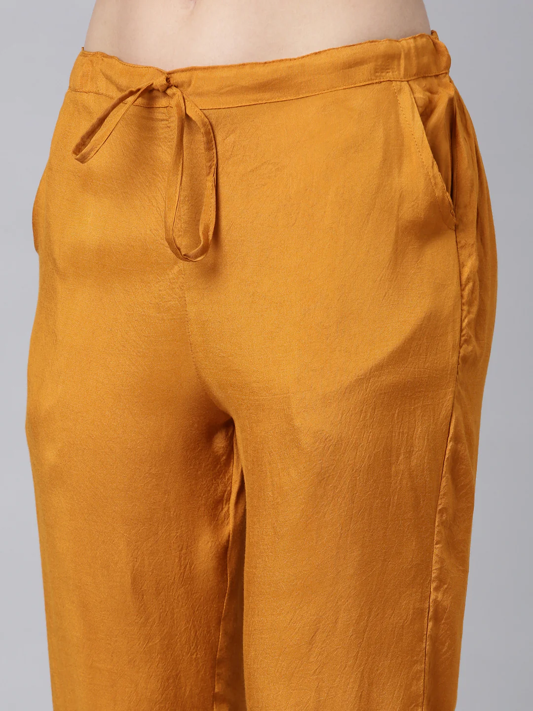 Neerus Gold Regular Straight Floral Kurta And Trousers With Dupatta - Image 5