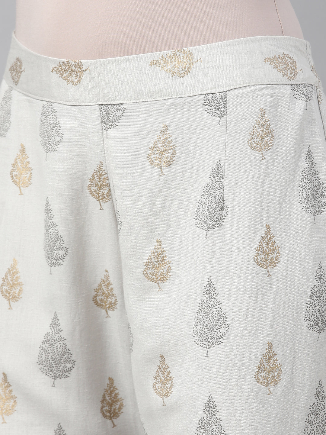 Neerus Gray Color Cotton Print Fabric Plazzo - Image 8
