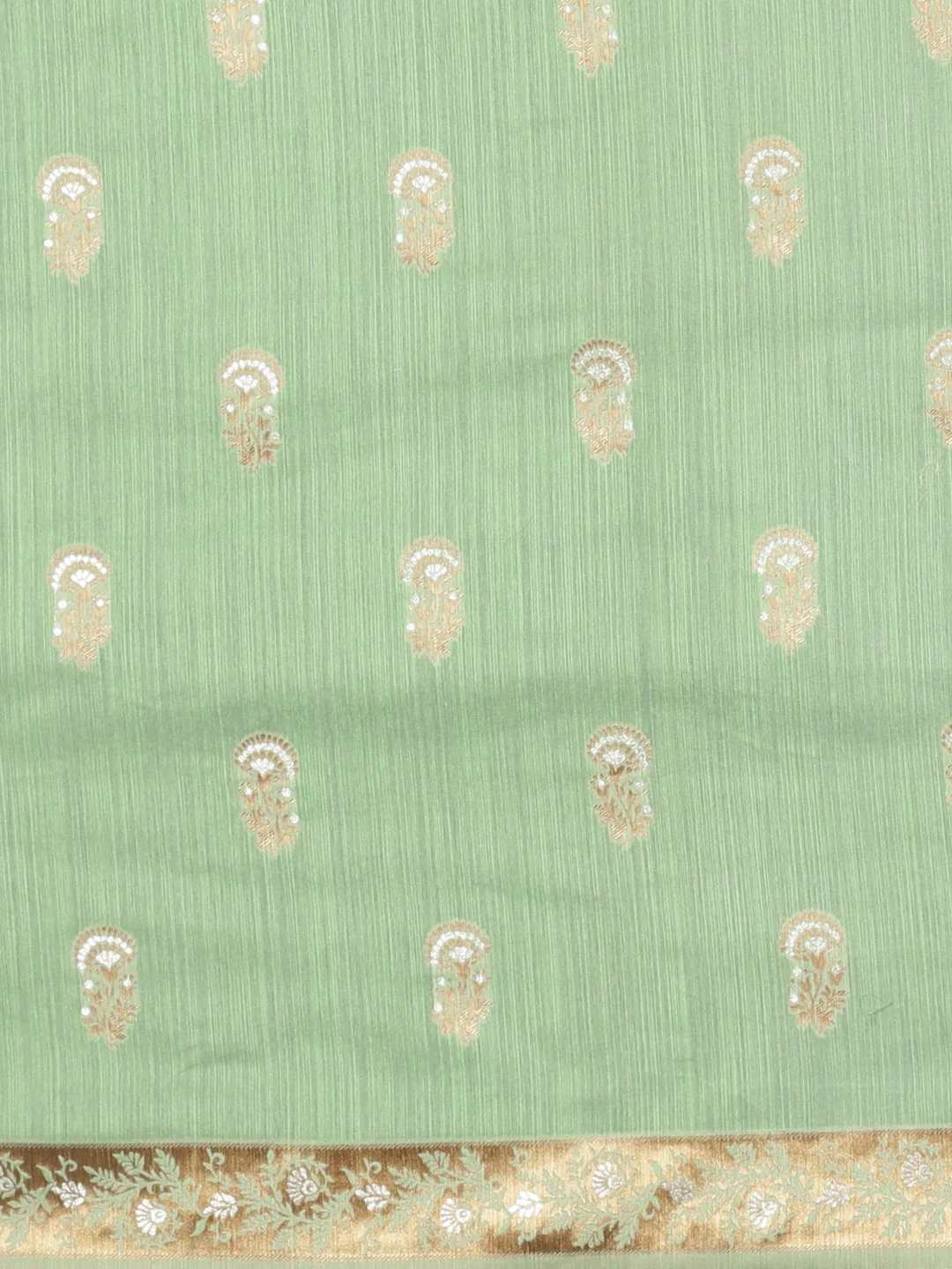 Neerus Green Color Banaras Fabric Saree - Image 3