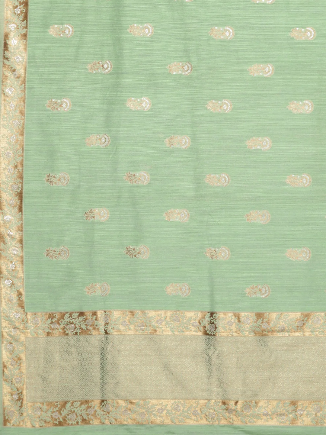 Neerus Green Color Banaras Fabric Saree - Image 4