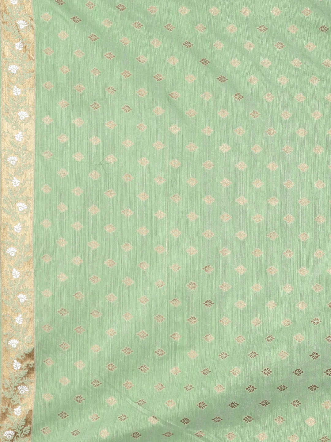 Neerus Green Color Banaras Fabric Saree - Image 6