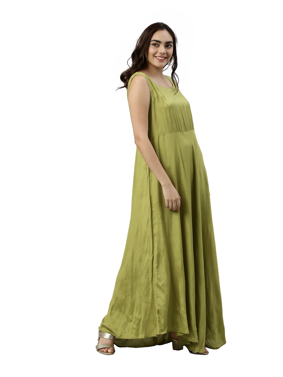 Neerus Green Color Flex Fabric Kurta - Image 4